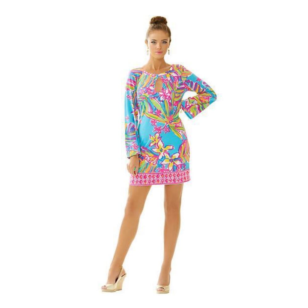 Lilly Pulitzer Fairfield Blue Summer Haze Engineered Tunic Dress Sz.S